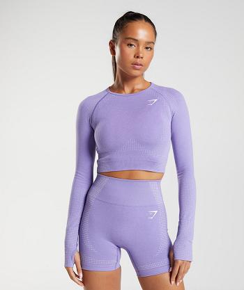 Gymshark Vital Seamless 2.0 Ženske Ošišane Majice Ljubičaste | HR 3693GSO